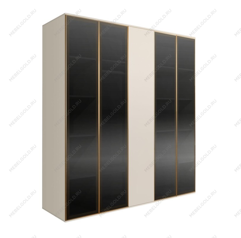 Шкаф 5-ти дв. Bogemia Air (Слоновая кость/Золото) БМШ2/5(4)