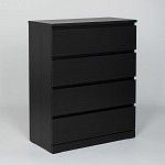 МАЛЬМ / VARMA Комод ИКЕА / IKEA 4, 80x100x40, шпон, черный | изображение 1