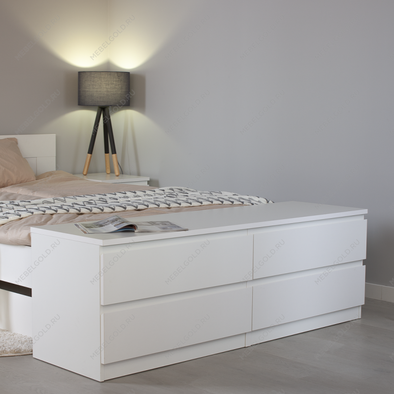 МАЛЬТА комод ИКЕА / IKEA 4 ящика 160х54 белый | изображение 5