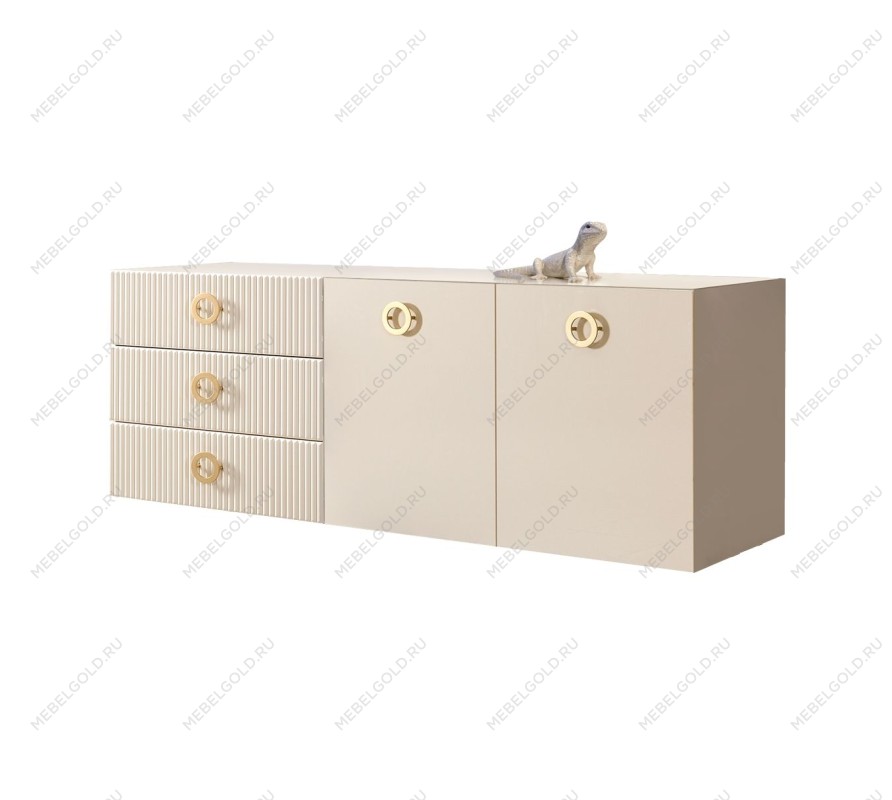 Комод 1.6м Bogemia Fly Fillini (Слоновая кость) (Lakobel/Золото) БМКМ-4