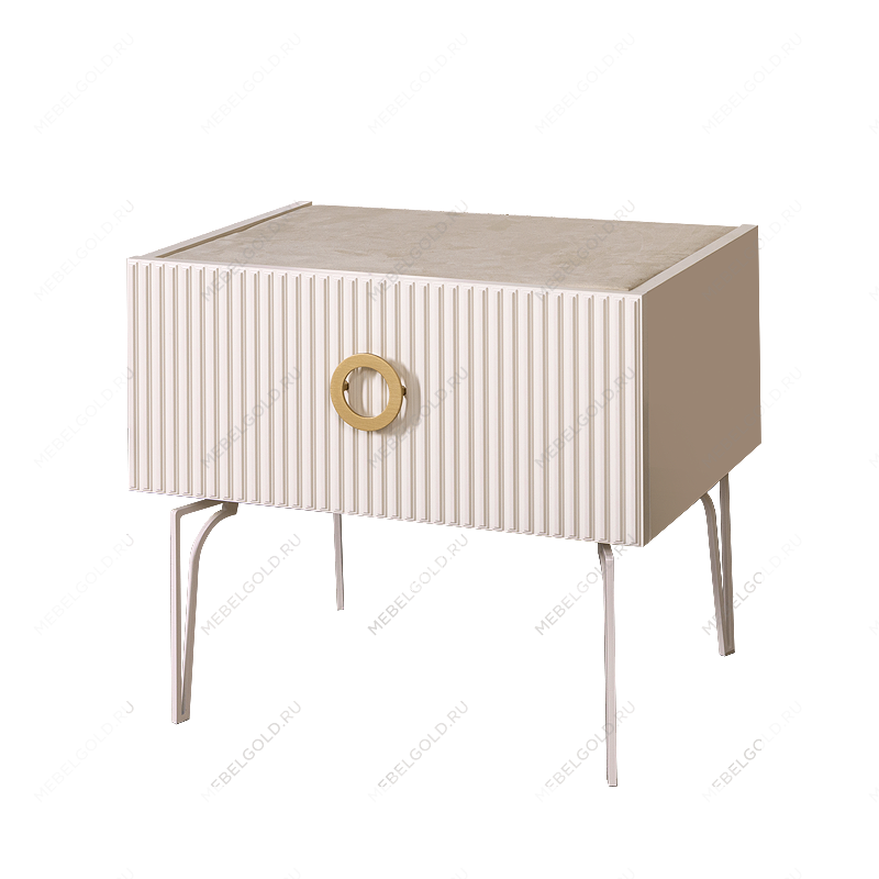 Тумба прикроватная Bogemia Fillini (Слоновая кость) (Lakobel/Золото) БМТП-1(Fi)