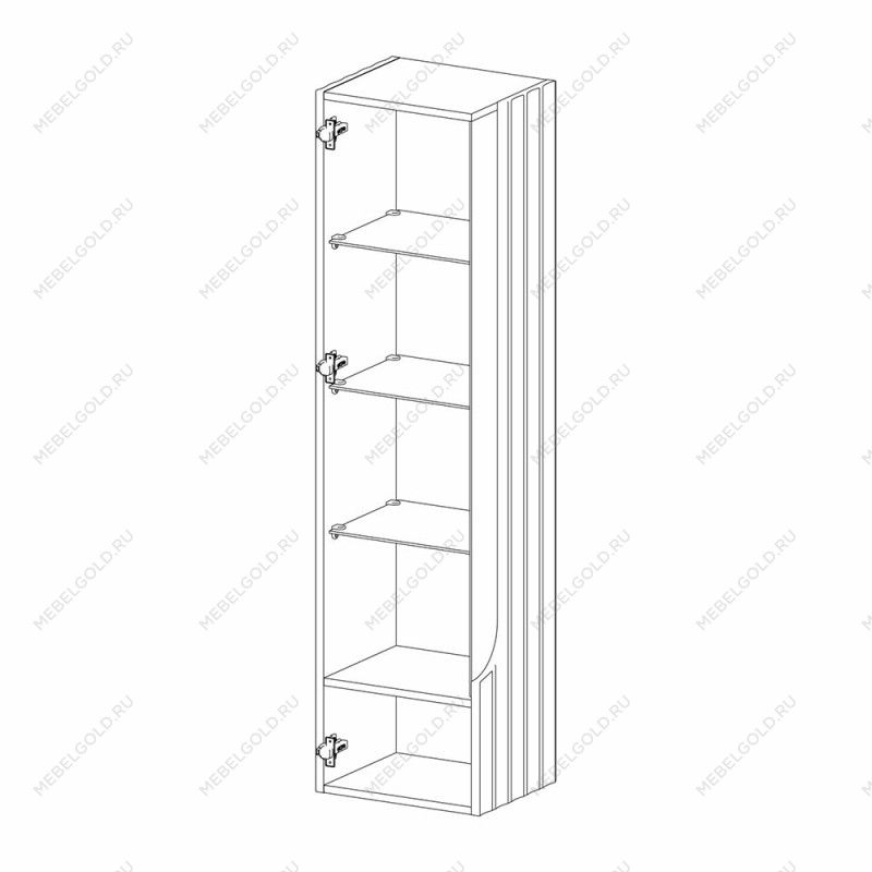 Шкаф навесной Лоренсо Графит МН-043-02 | изображение 1