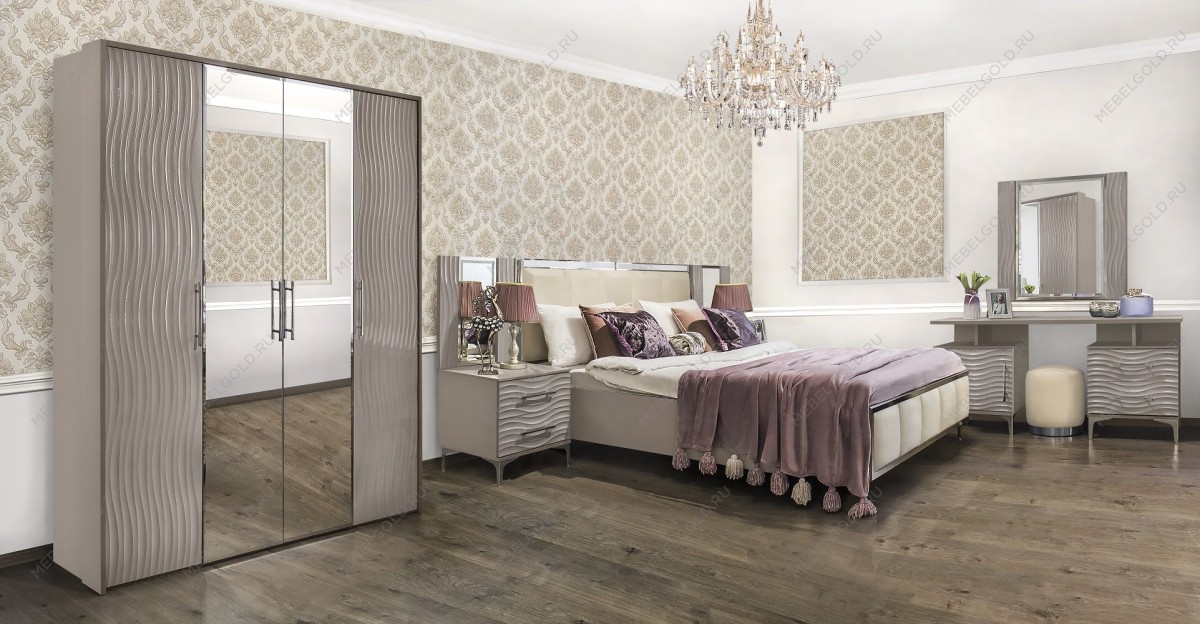 Спальня Гравита 4-ств серый камень глянец | изображение 1