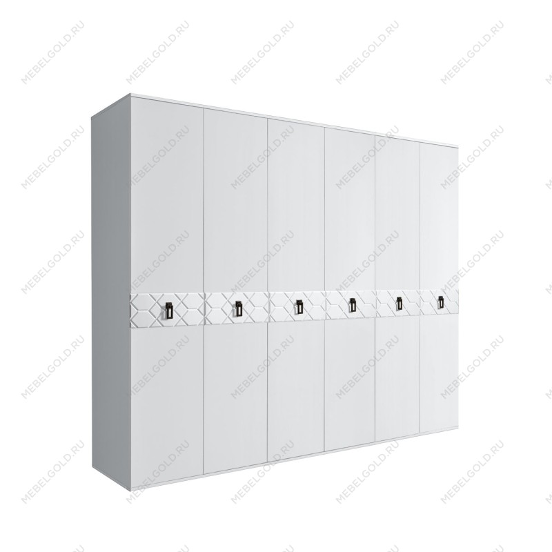 Шкаф 6-ти дв. Bogemia Farfalle (Белый/Черный) БМШ2/6(Fa)