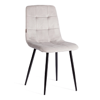 Стул CHILLY (mod. JSC-220), Велюр/металл, 44,5х52,5х88 см, Light grey (светло-серый) HLR14 / черный