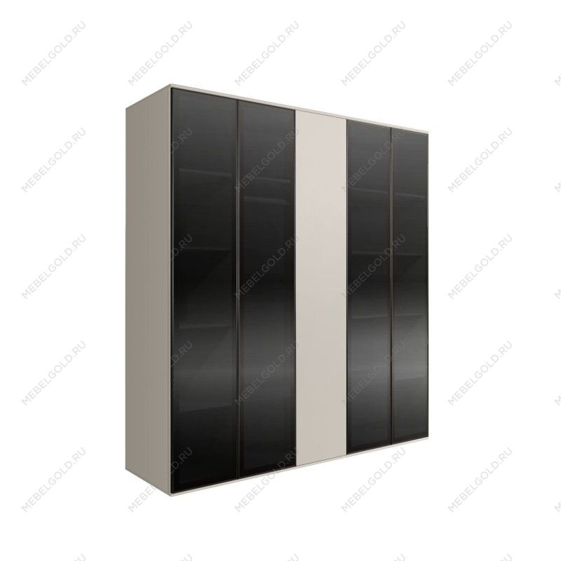 Шкаф 5-ти дв. Bogemia Air (Шелк/Черный) БМШ2/5(4)