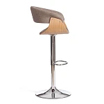 Барный стул VIMTA (mod.4021S), металл/дерево/ткань, 60х51х91,5-112,5 см, выс. сид. 61,5-82,5 см, бежевый/натур./хром, Aimcasa 5 | изображение 1