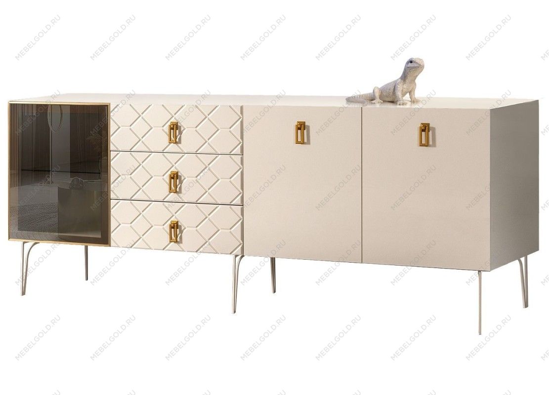 Комод 2.1м Bogemia Farfalle (Слоновая кость) (Lakobel/Золото) БМКМ-5(Fa)[4]