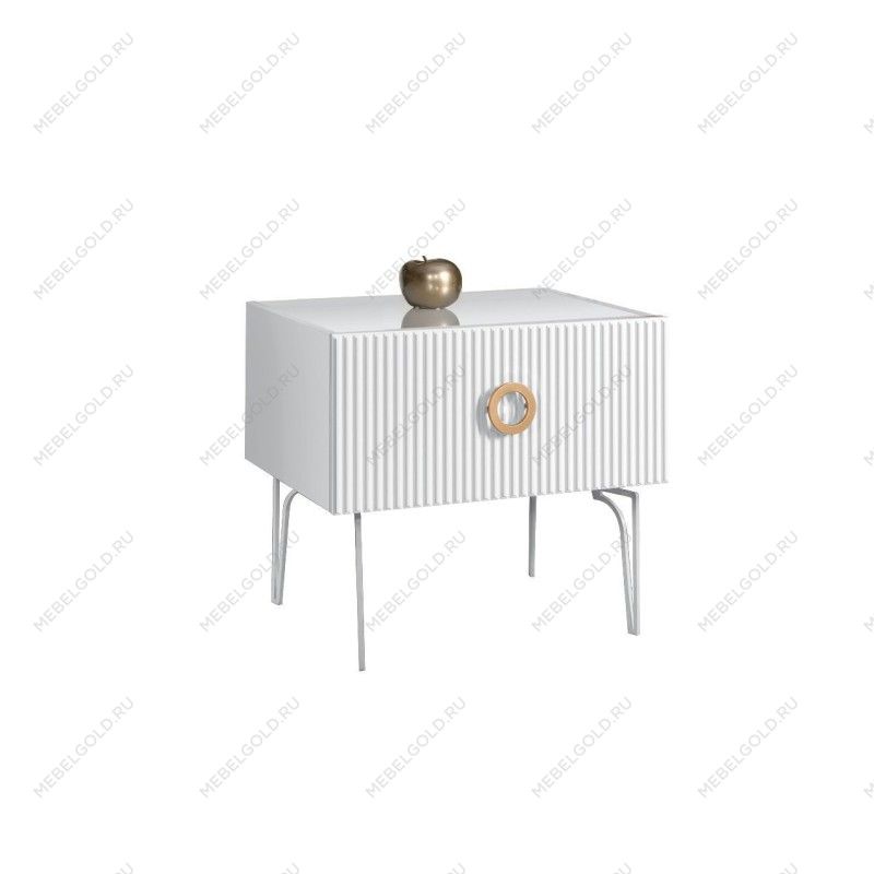 Тумба прикроватная Bogemia Fillini (Белый) (Lakobel/Золото) БМТП-1(Fi)