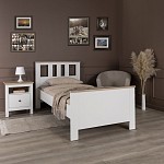 САГА кровать одинарная 90х200 белая/ясень | изображение 2