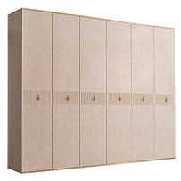 Шкаф 6-ти дверный Римини СОЛО (Латте/Золото) РМШ2/6(s)