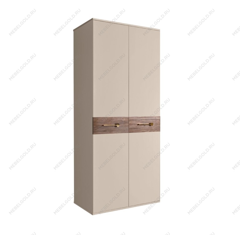 Шкаф 2-х дверный Bogemia Wood Wo (Ваниль/Золото) БМШ2/2(Wo)