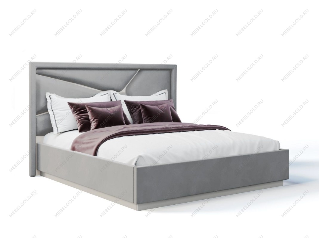Кровать Лейла 160х200 светло серый камень