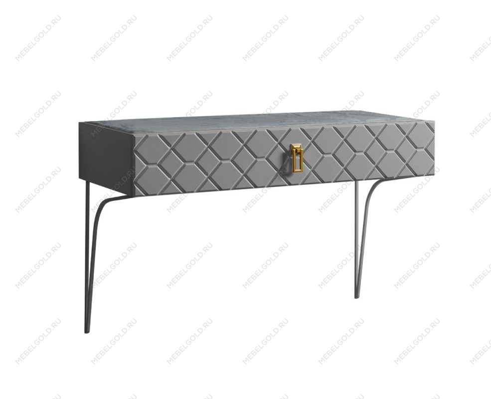 Стол туалетный (консоль) Bogemia Farfalle (Серый) (Novabuk/Золото) БМСТ-1(Fa)