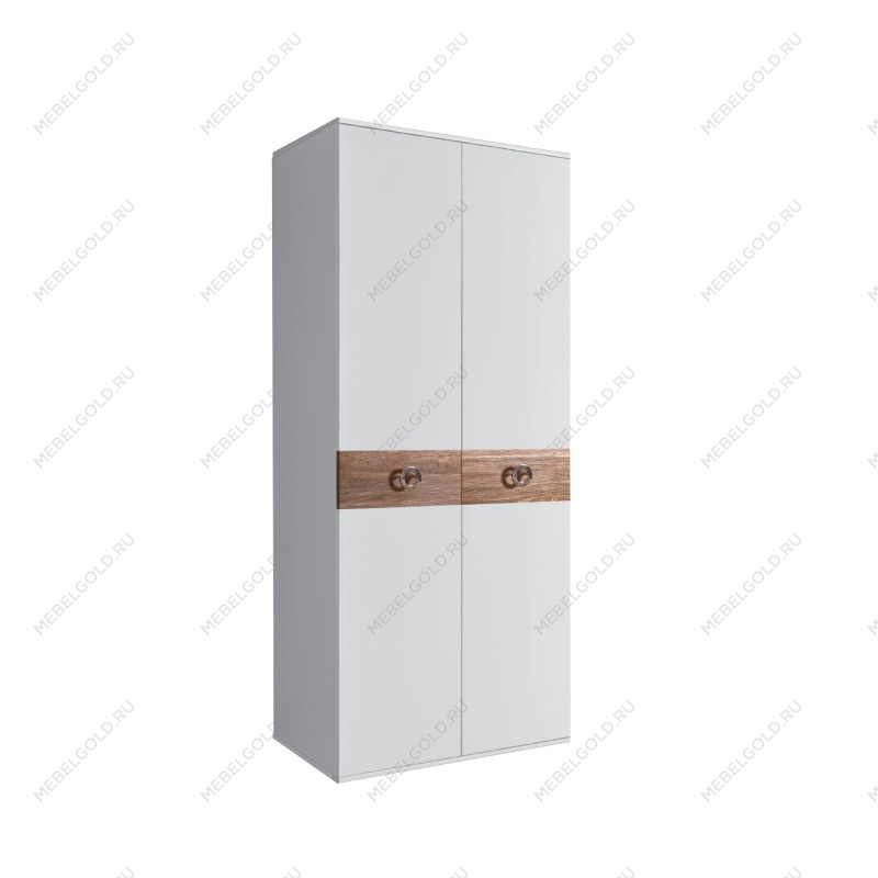 Шкаф 2-х дверный Bogemia Wood Fi (Белый/Хром) БМШ2/2(Wo)