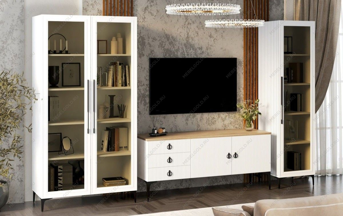 Гостиная Стелла 1+тв+2 белый