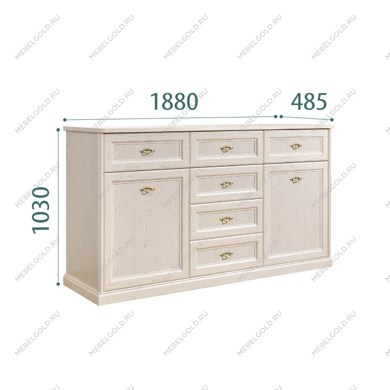 Комод большой Венеция дуб седан ВНКМ-3