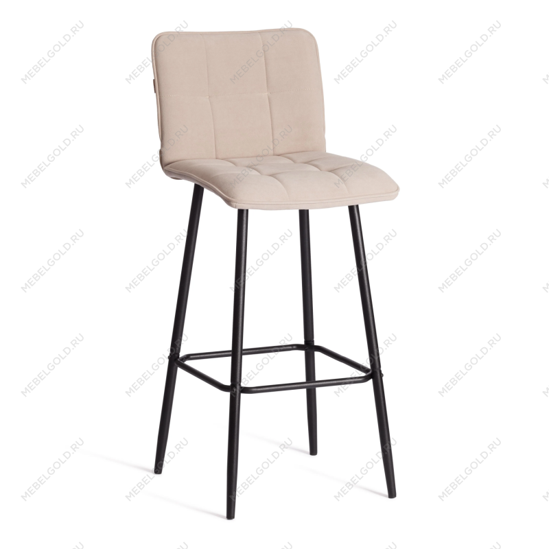 Барный стул Bari/Бари, велюр, бежевый, 7, 45х56х110 см