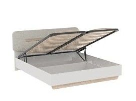 Кровать 1800 со светлой мягкой вставкой и подъемным механизмом, Аврора (1956*2063*1049) Дуб Мария/Кашемир