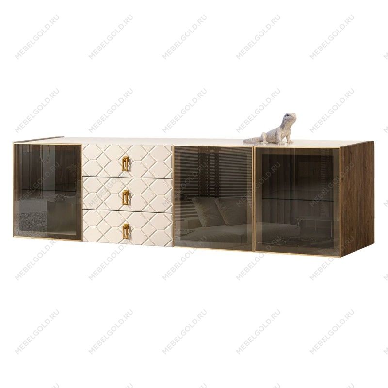 Комод 2.1м Bogemia Woodline Fly Fa (Слоновая кость) (Lakobel/Золото) БМКМ-5[5]