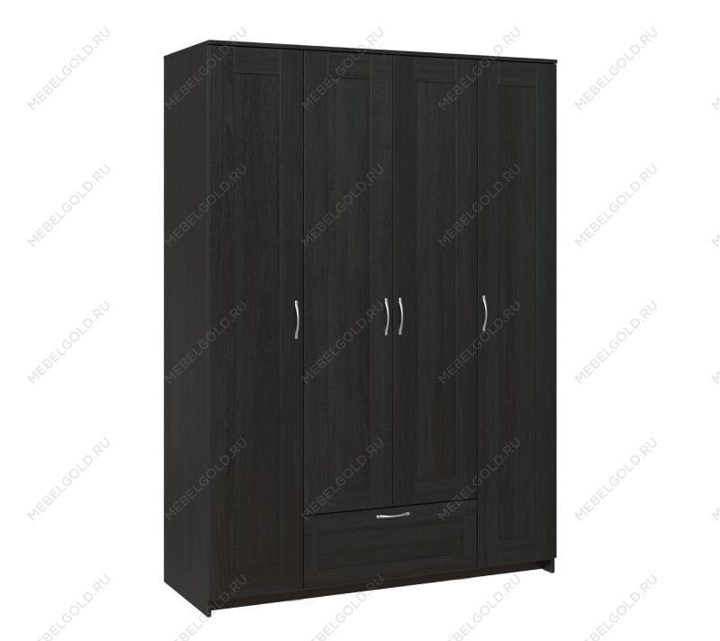 БРИМНЭС / СИРИУС Шкаф четырехдверный ИКЕА / IKEA с одним выдвижным ящиком и зеркалом, Дуб Венге | изображение 3