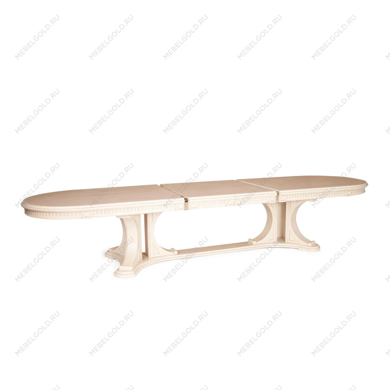 Стол VERSAL овальный, бук, мдф, 300 (350/400) х 110 х 78 см, бежевый патина | изображение 4