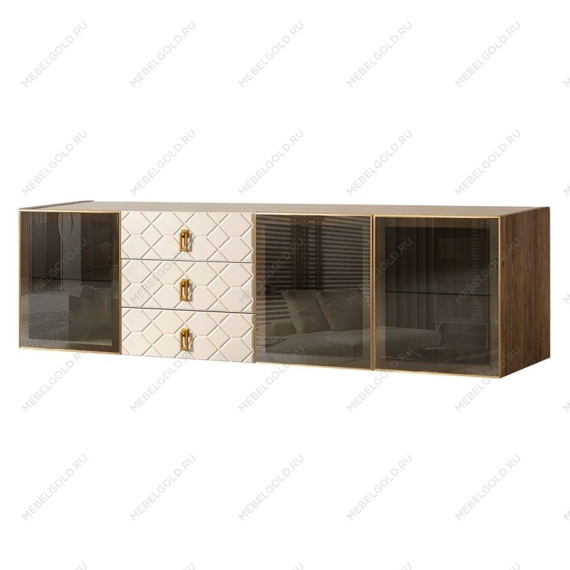 Комод 2.1м Bogemia Woodline Fly Fa (Слоновая кость) (Novabuk/Золото) БМКМ-5[5]