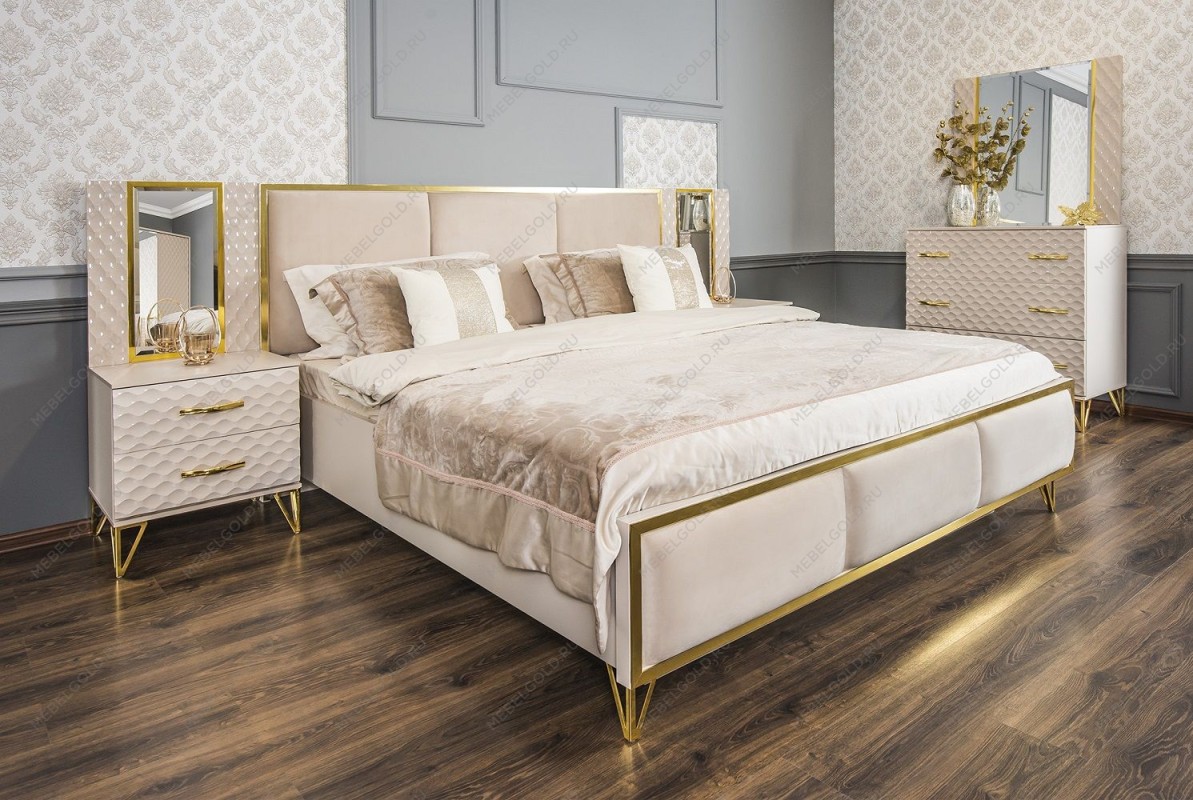 Комод Лара 3 ящика бежевый глянец | изображение 5