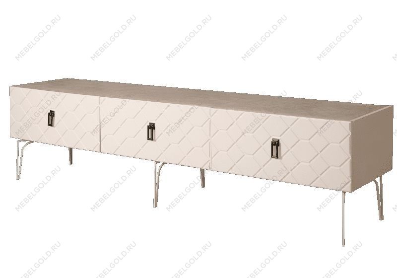 Тумба под телевизор 2.1м Bogemia Farfalle (Слоновая кость) (Novabuk/Черный) БМТ-2(Fa)