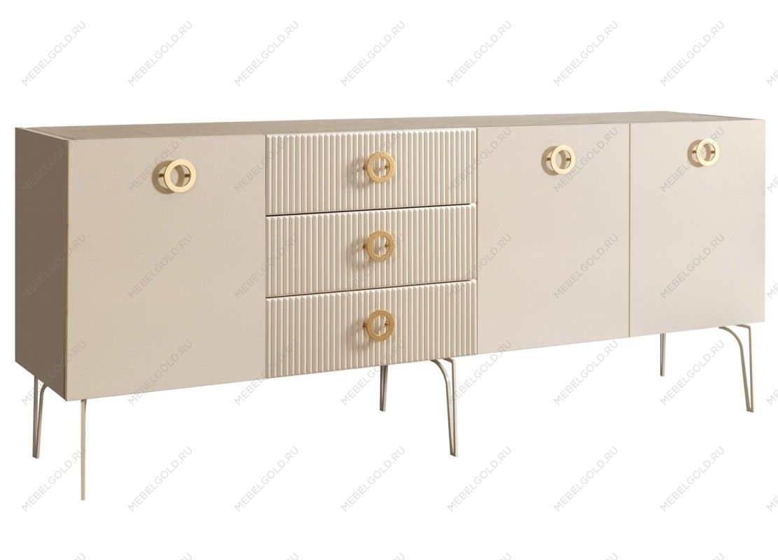 Комод 2.1м Bogemia Fillini (Слоновая кость) (Novabuk/Золото) БМКМ-5(Fi)