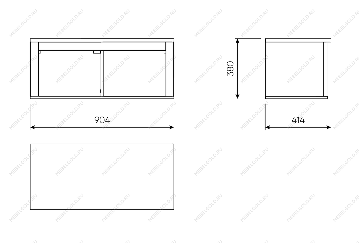 САГА полка навесная 2 секции белая/ясень | изображение 1