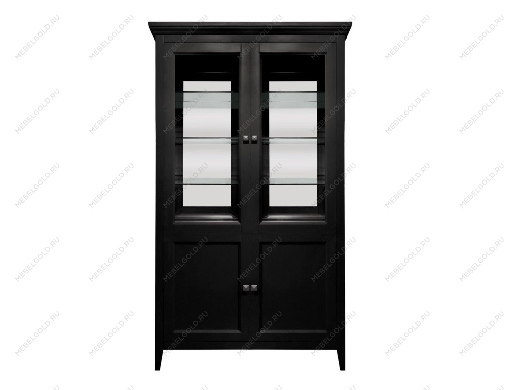 Витрина 2 дверная с зеркалом Manhattan (Черный)