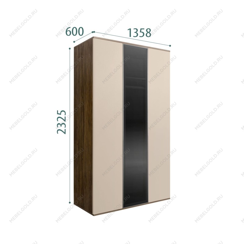 Шкаф 3-х дверный Bogemia Woodline Air (Ваниль/Серебро) БМШ2/3(1)