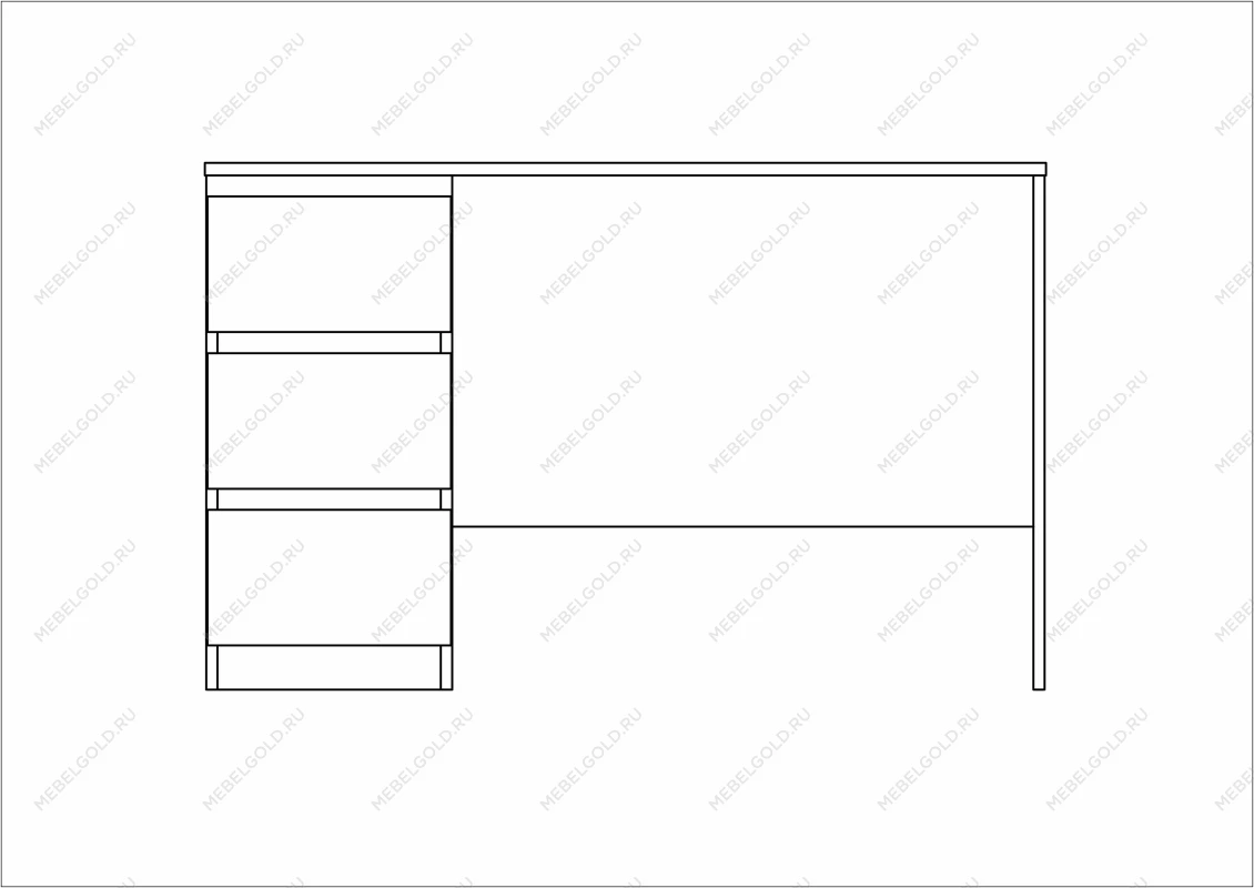 Стол письменный ГУД ЛАКК Кастор, 3 ящика, 116х65х75 см, белый | изображение 18
