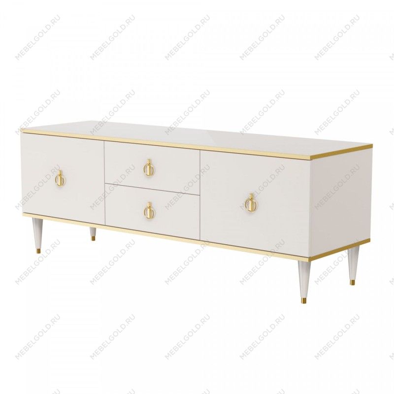 Тумба под телевизор Римини (Слоновая кость/Золото) РМТ-3