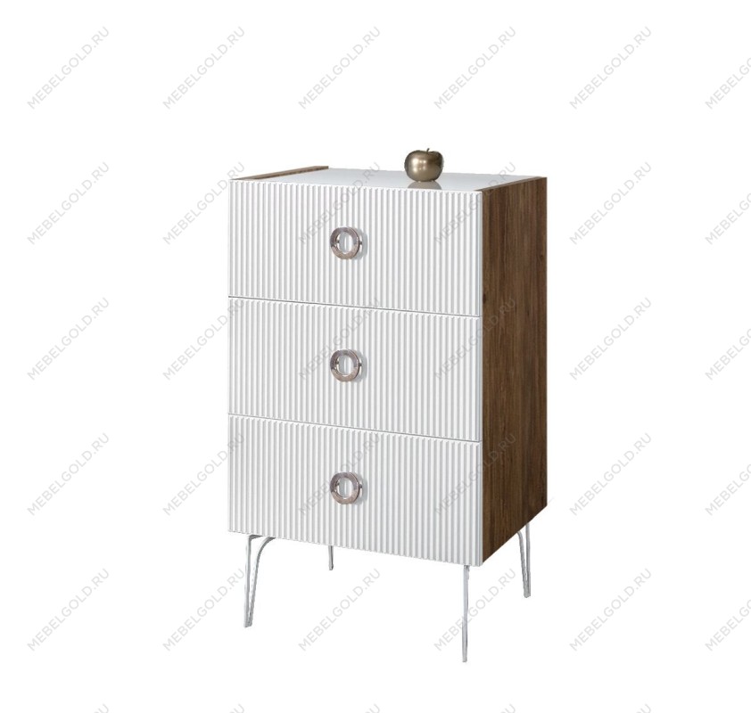 Комод Bogemia Woodline Fi (Белый) (Lakobel/Хром) БМКМ-1