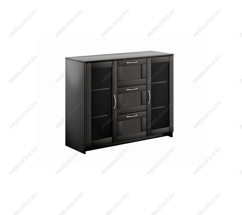 БРИМНЭС / СИРИУС тумба ИКЕА / IKEA 2 двери со стеклом и 3 ящика 117х95 Дуб Венге | изображение 3