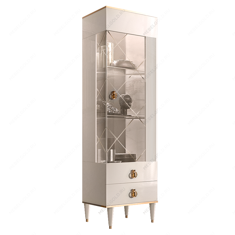 Витрина 1-ств. (правая) Римини СОЛО (слоновая кость золото) РМВ1-1С (s) - Выставка м. Марьина роща