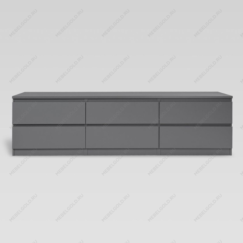 КАСТОР (KULLEN) тумба 6 ящиков серая | изображение 1