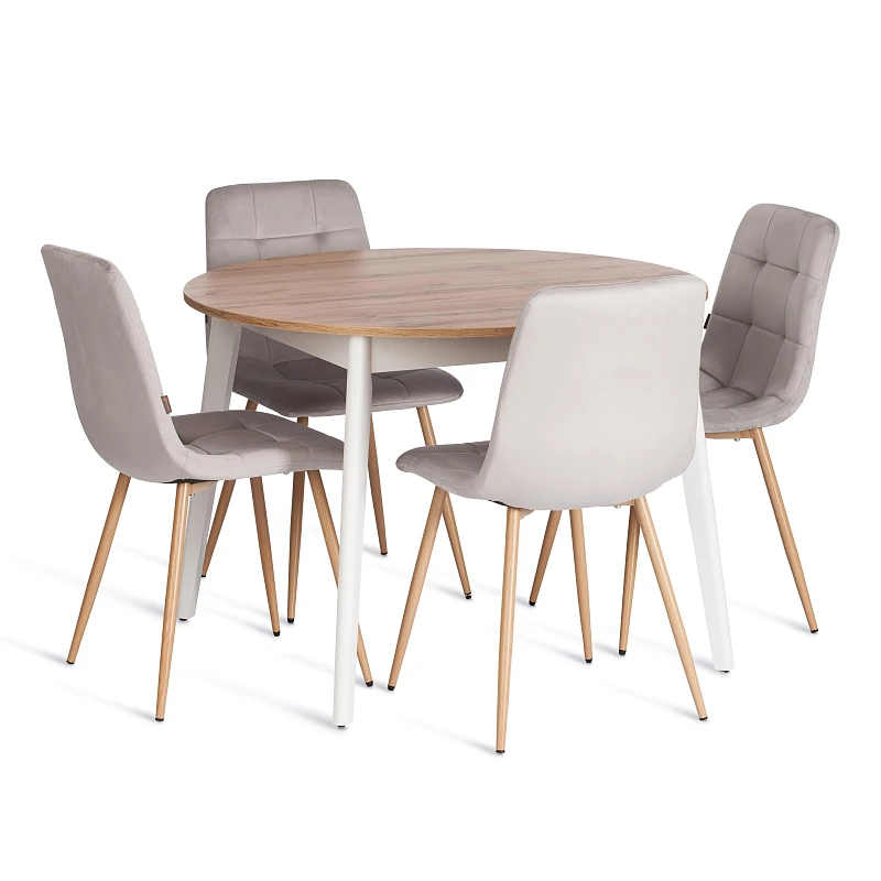 Стул CHILLY (mod. JSC-220), Велюр/металл, 44,5х52,5х88 см, Light grey (светло-серый) HLR14 / натуральный | изображение 9