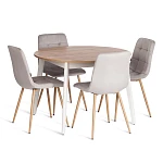 Стул CHILLY (mod. JSC-220), Велюр/металл, 44,5х52,5х88 см, Light grey (светло-серый) HLR14 / натуральный | изображение 9