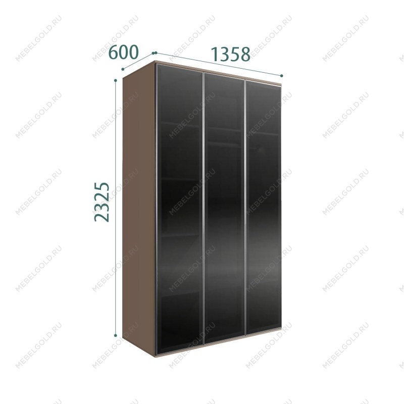 Шкаф 3-х дверный Bogemia Air (Мокка/Серебро) БМШ2/3(3)