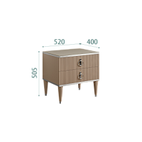 Тумба прикроватная 2 ящика Римини СОЛО (Мокка/Серебро) РМТП-2(s)