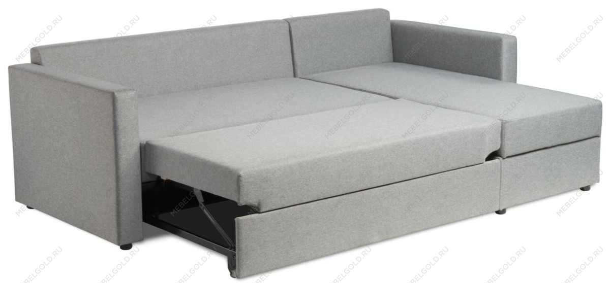 Диван угловой трехместный Вало с коротким подлокотником, серый, рогожка | изображение 1