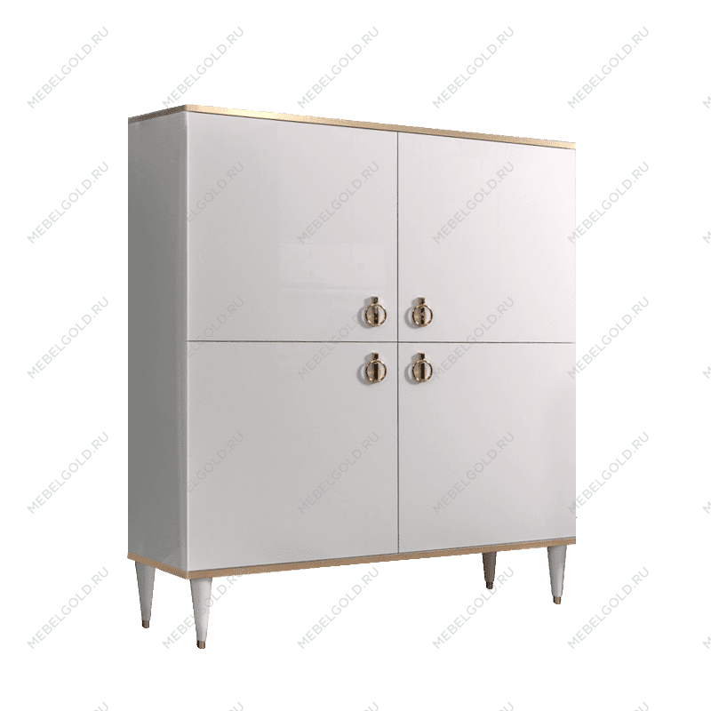 Пенал 4 двери Римини (Белый/Золото) РМП-3