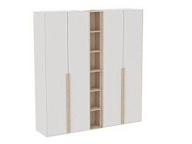 Полка открытая и 2-дверные шкафы с глухими дверями, Аврора, Дуб Мария/Кашемир