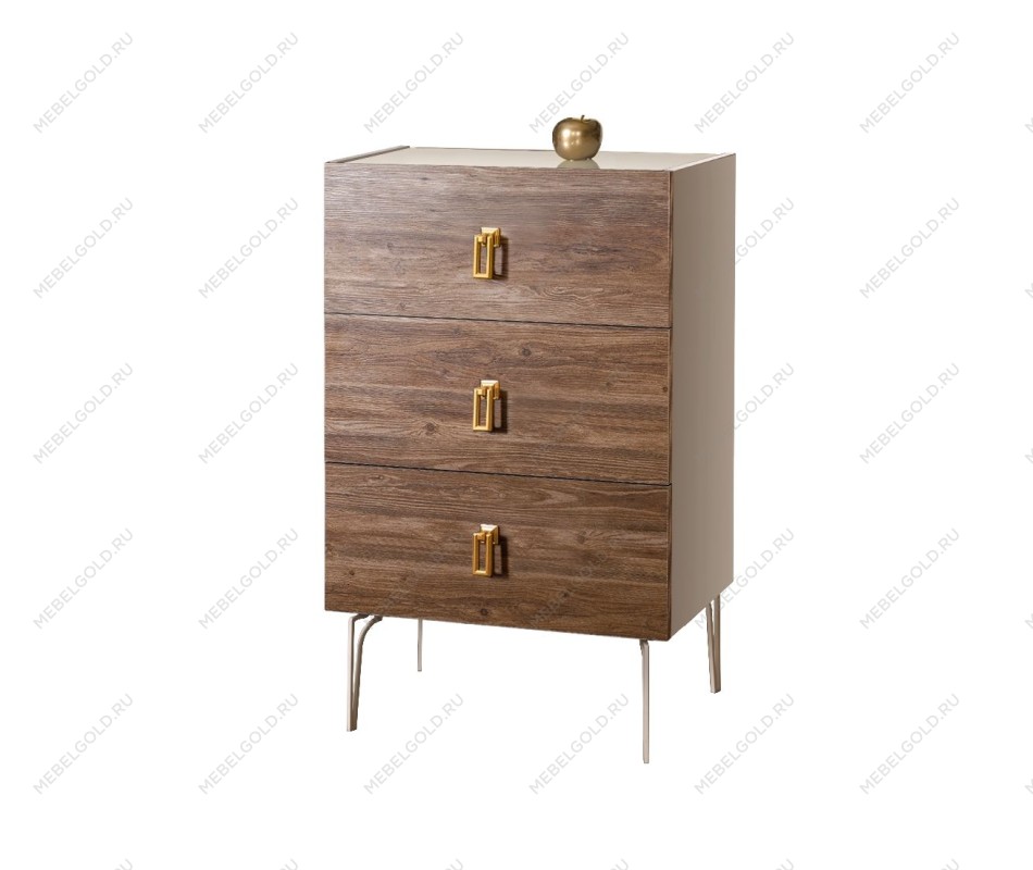 Комод Bogemia Wood Fa (Ваниль) (Lakobel/Золото) БМКМ-1(Wo)