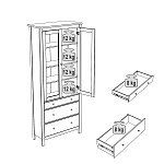 САГА шкаф с витриной 90 белый/ясень | изображение 4