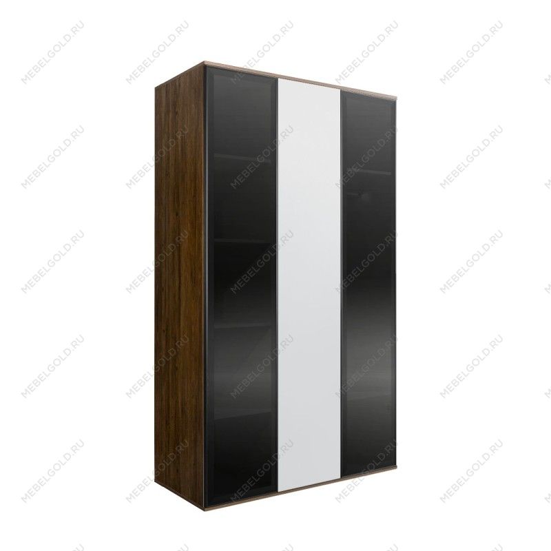 Шкаф 3-х дверный Bogemia Woodline Air (Белый/Черный) БМШ2/3(2)