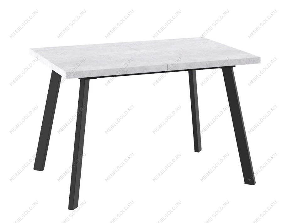 Стол БОРГ-120(160)х80 раздвижной, Серый сланец/Черный